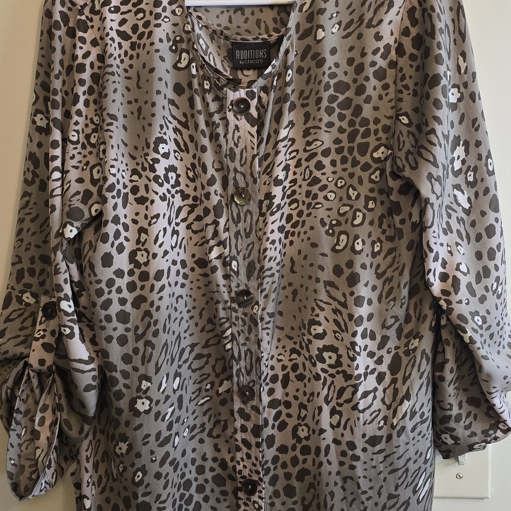 Notations Women's Leopard Print Blouse - Brown